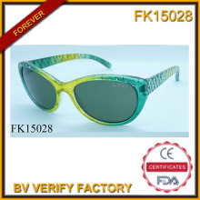 Gafas de sol con marco verde perforación y Noble (FK15028)